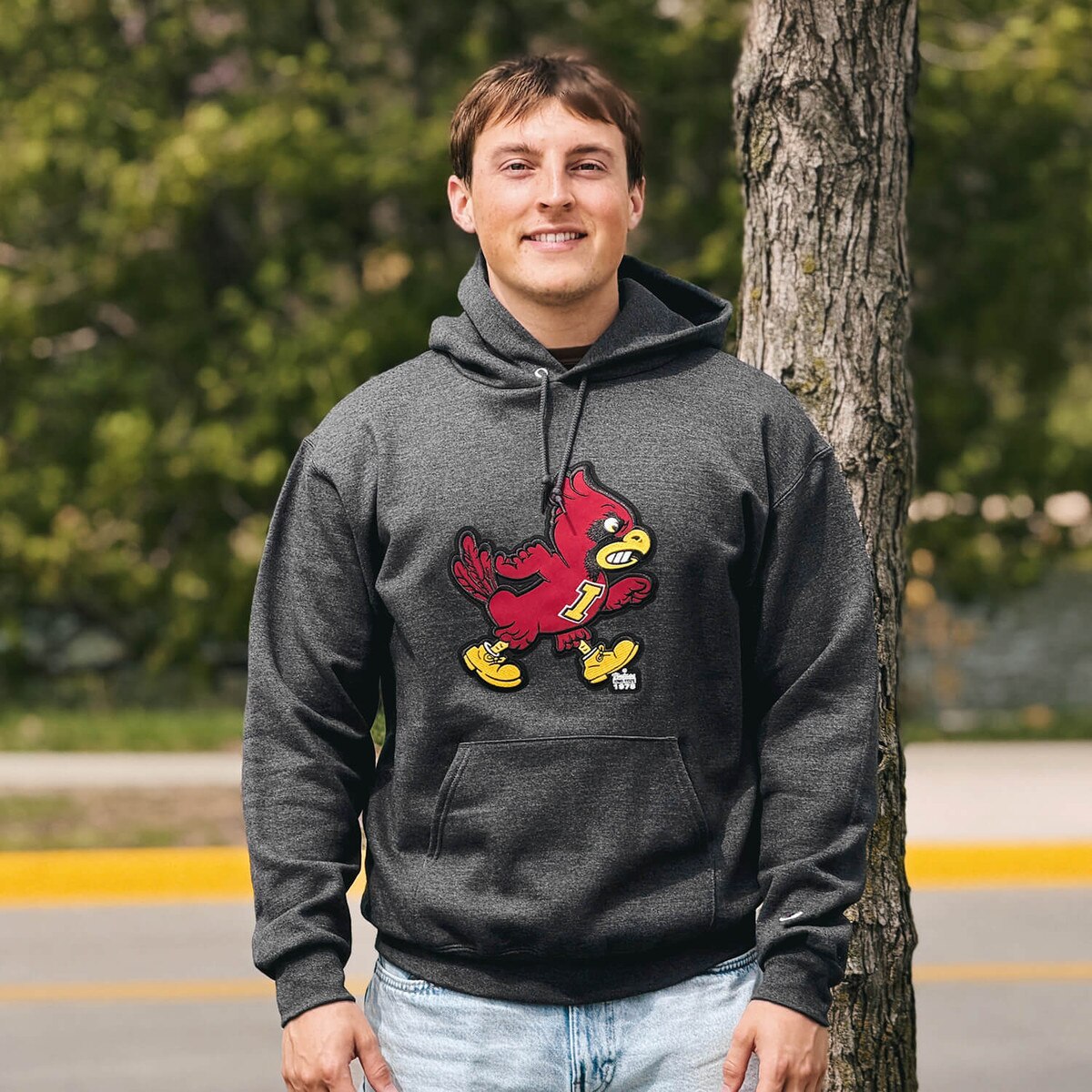 Champion® Walking Cy Charcoal Hoodie